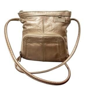 Women's Small Crossbody Bag With Organizer Metallic Gold TIGNANELLO Purse